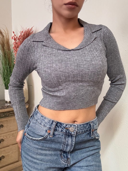 Nina Sweater Top -Grey