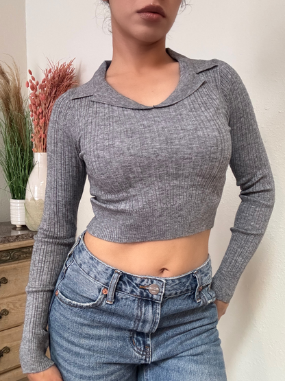 Nina Sweater Top -Grey