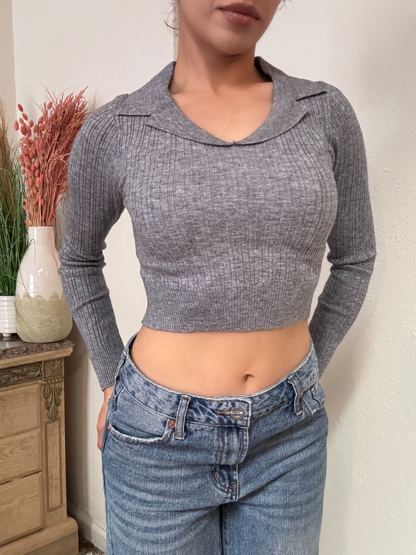 Nina Sweater Top -Grey