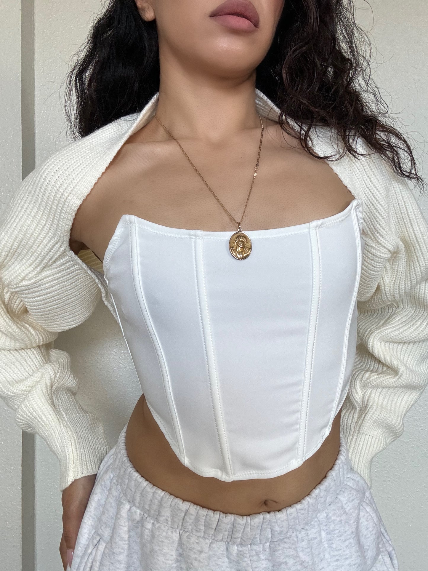 Knit Bolero Shrug -Cream