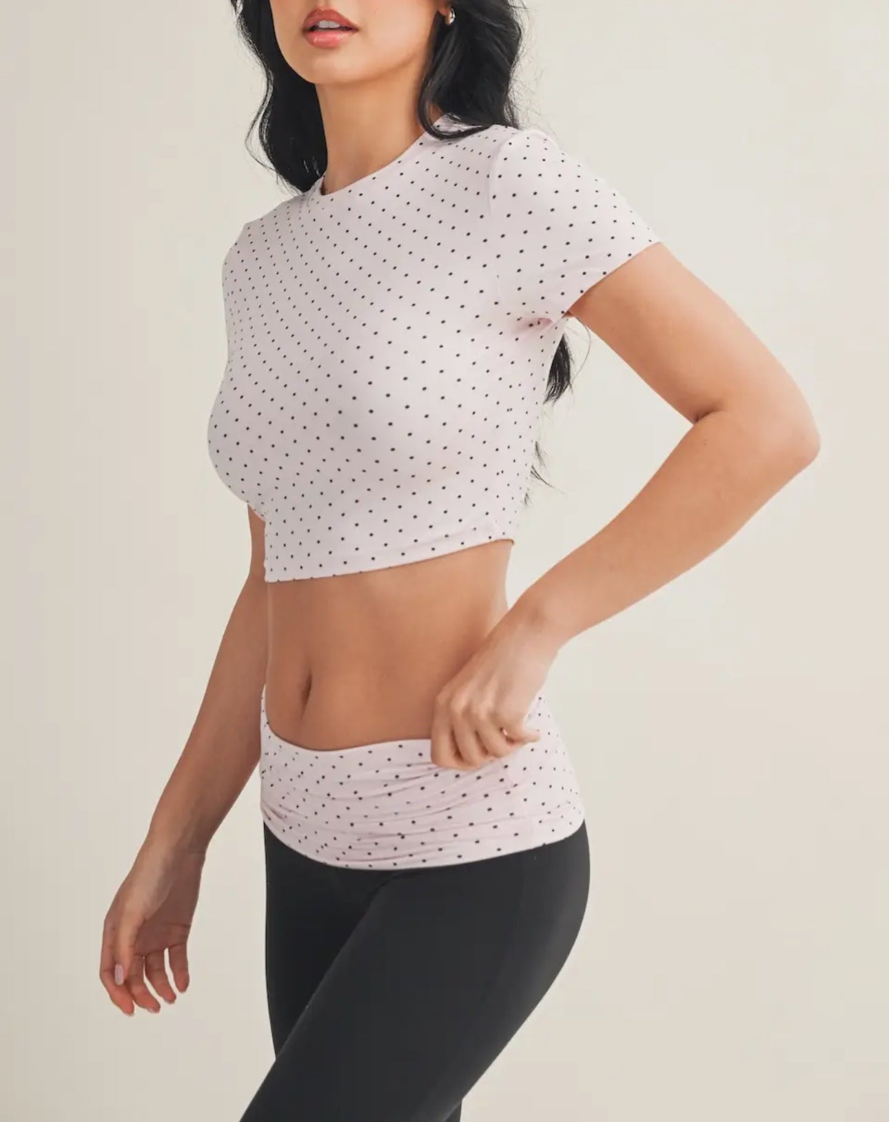 Ultra Soft Short Sleeve Tee -(Pink Polka Dot)