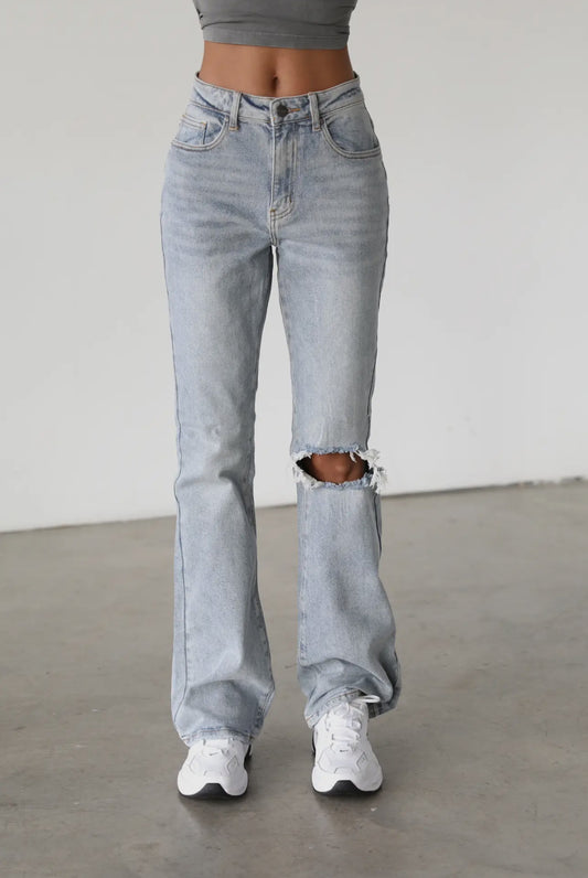 High Rise Flare Leg Jeans