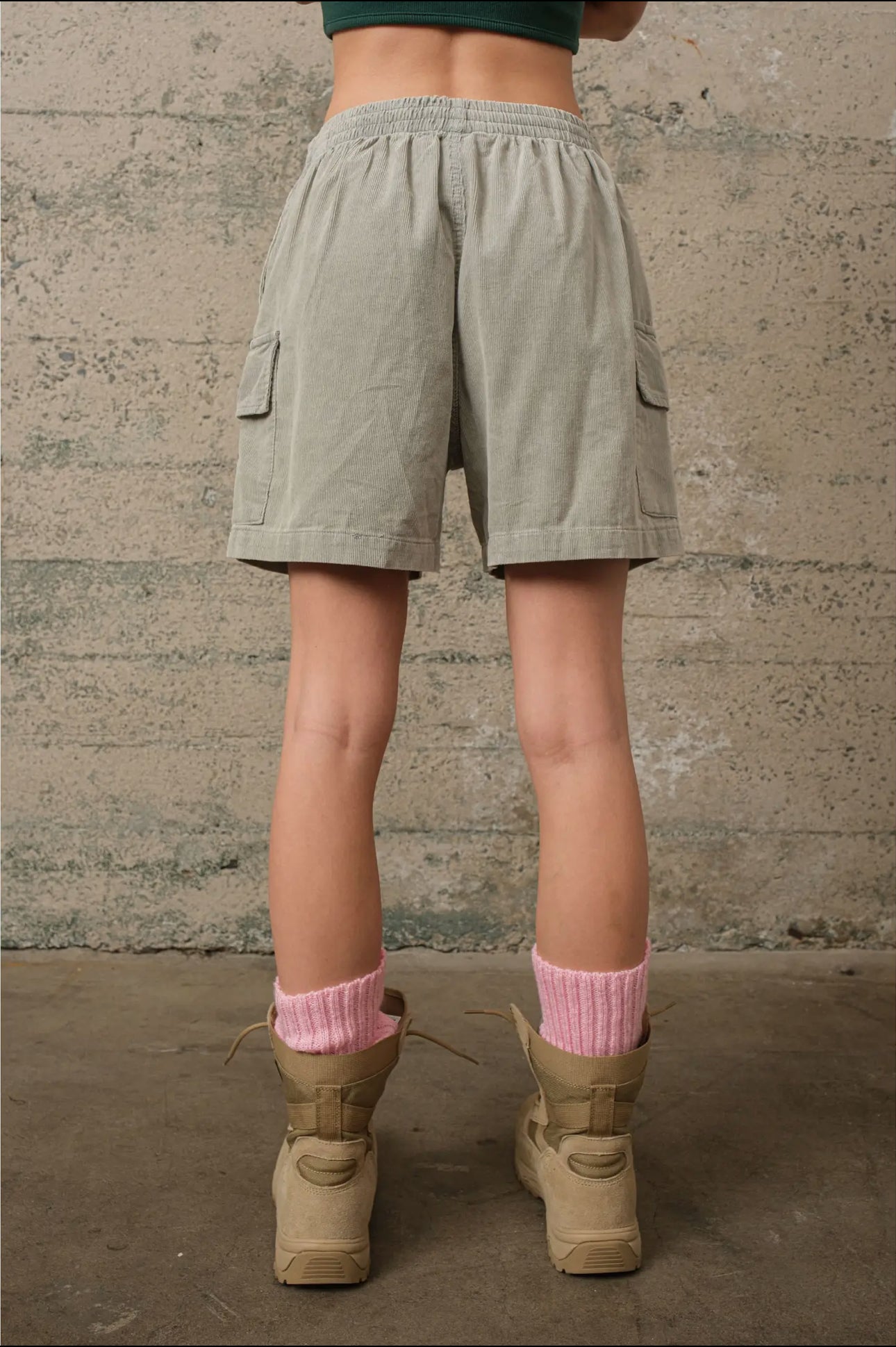 Corduroy Cargo Shorts (Mint)