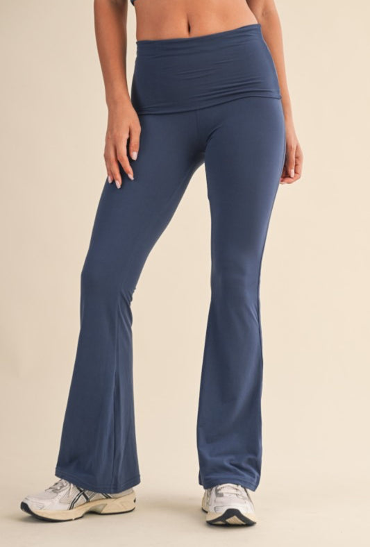 Ultra Soft Fold Over Pants (Navy)