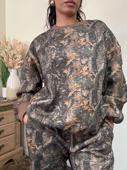 Camo Fleece Crewneck (Dark Camo)