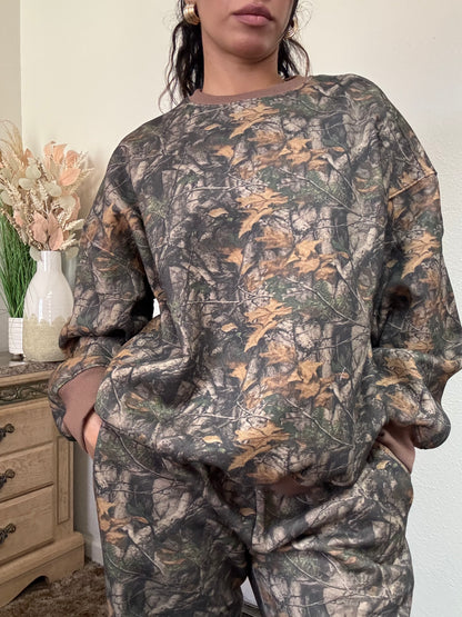 Camo Fleece Crewneck (Dark Camo)