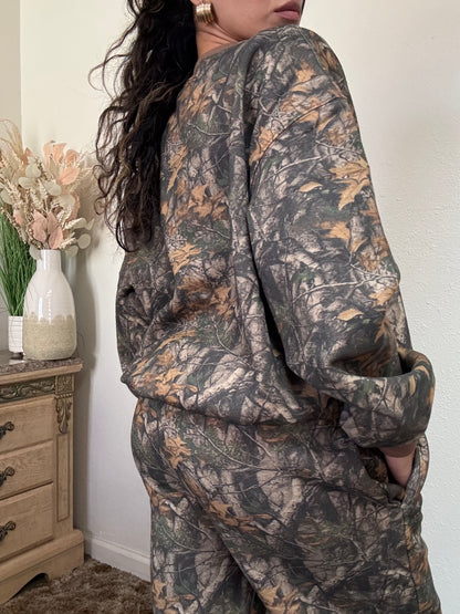 Camo Fleece Crewneck (Dark Camo)