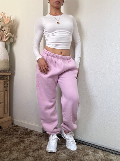 Plush High Waisted Sweatpants (Mauve)
