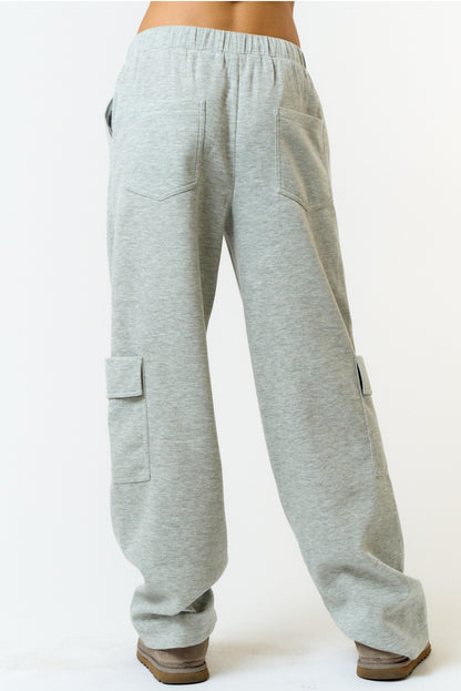 Corset Top Cargo Jogger Set -Grey