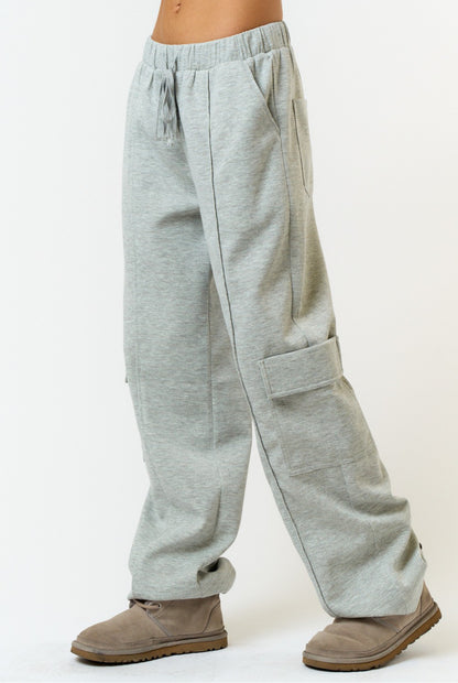 Corset Top Cargo Jogger Set -Grey