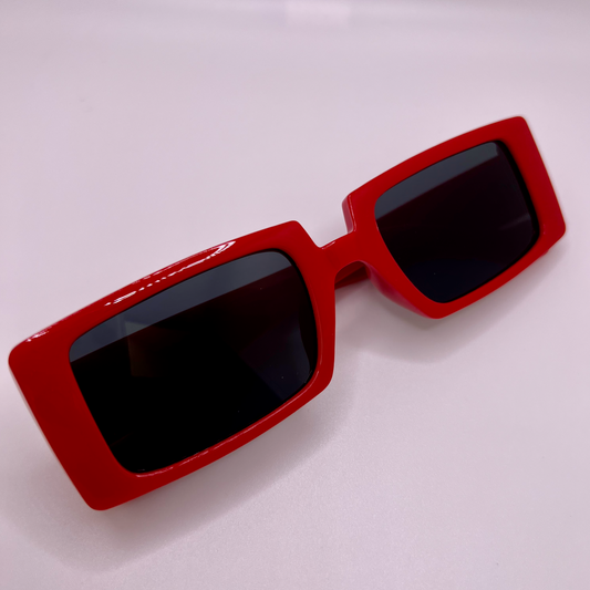 Rectangle Summer Sunnies -Red/Black