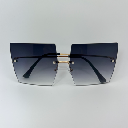 Rimless Oversized Sunglasses -Black