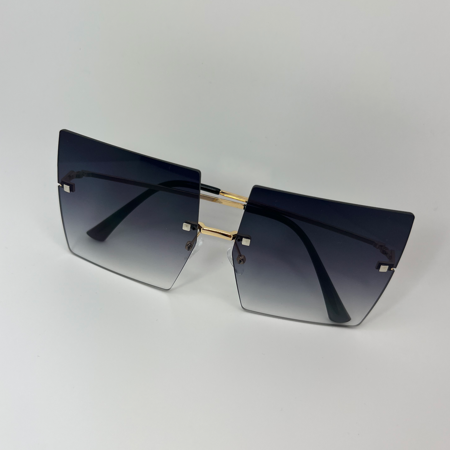 Rimless Oversized Sunglasses -Black