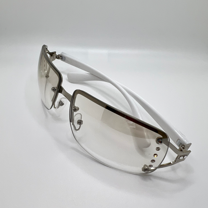 Frameless Rectangle Sunnies -Clear/White