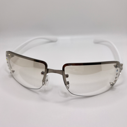 Frameless Rectangle Sunnies -Clear/White